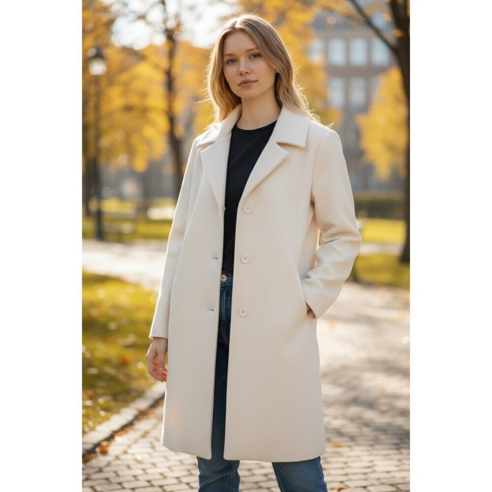 Chadwicks Women’s Wool Blend Coat – Size 18W – Ivory Cream